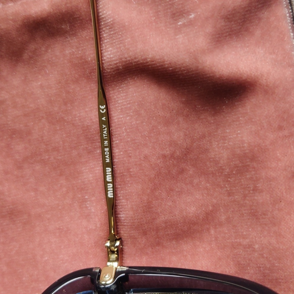 Miu Miu Sunglasses Black & Gold - Picture 9 of 11